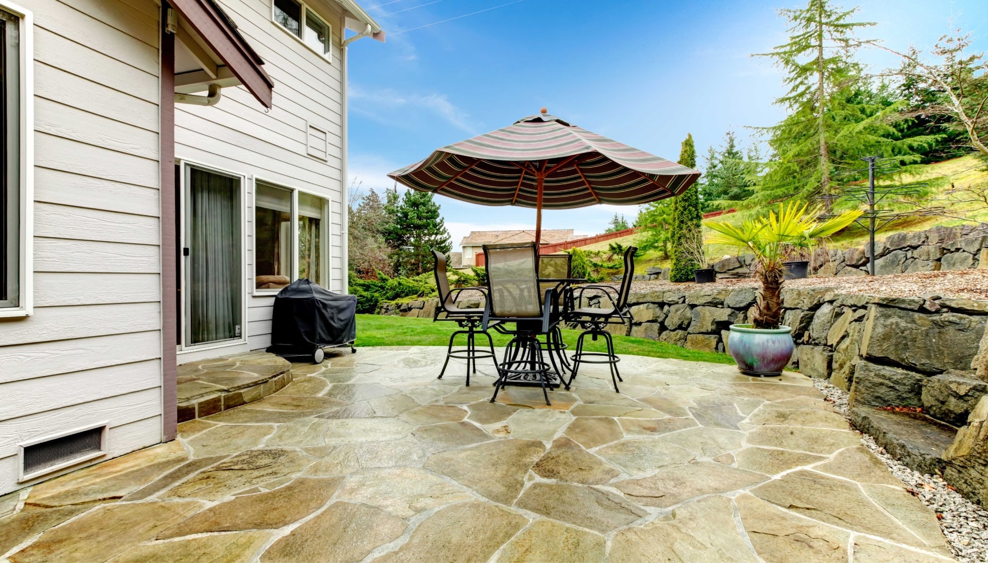 Beautifully Textured and Patterned Concrete Patios in Idaho Falls